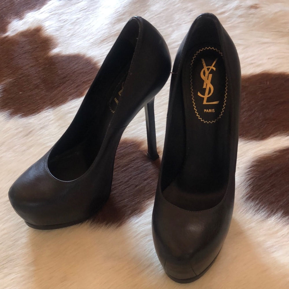Saint Laurent Tribtoo 105 Pump - Dark Brown, 6